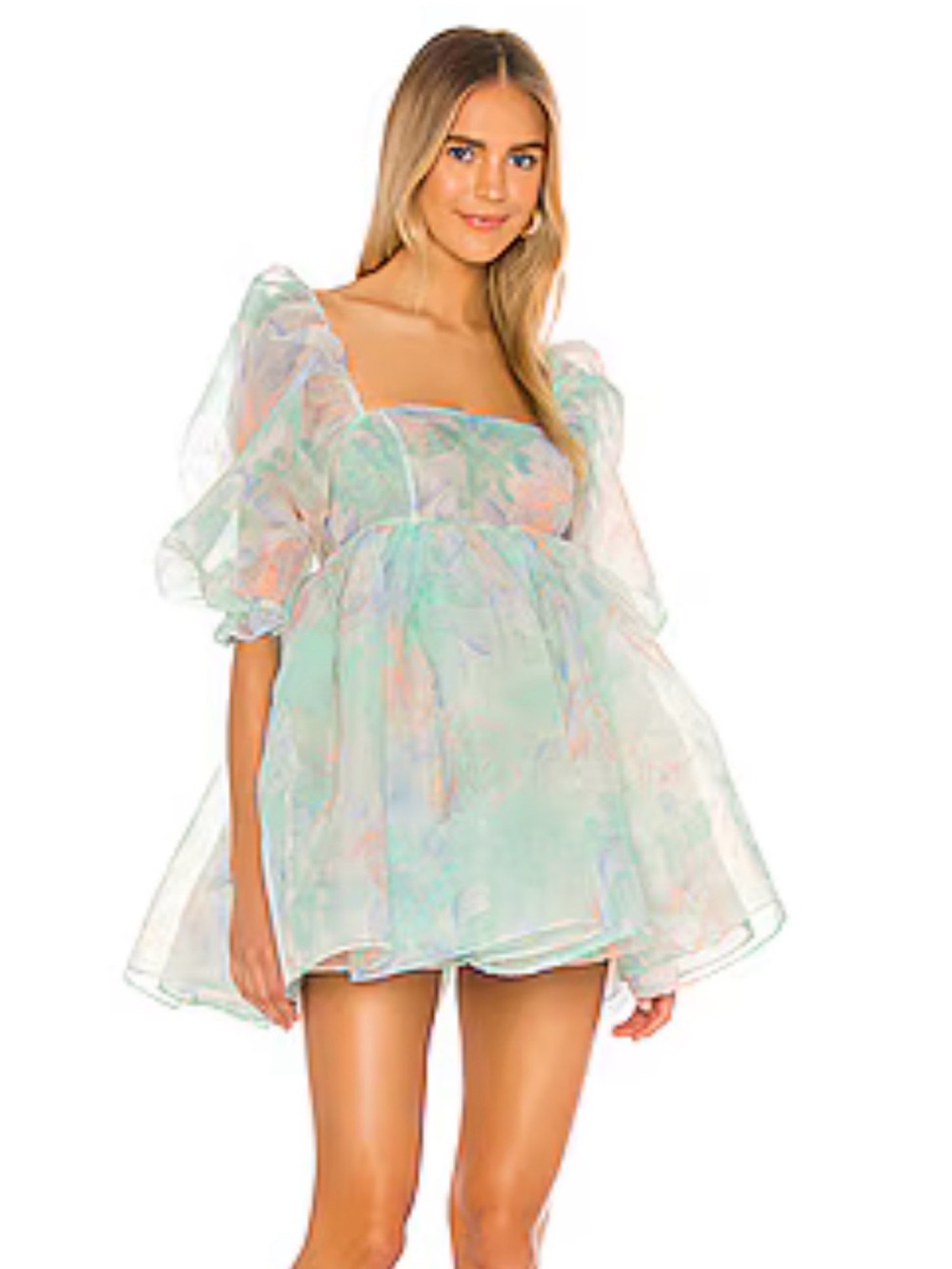 Selkie Floral Puff-Sleeve Dress -Miami Sofa